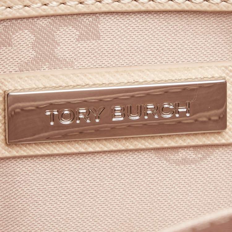 Pre Owned Tory Burch Beige Saffiano Leather Diana Clutch