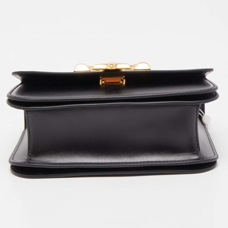 Pre Owned Tory Burch Black Leather Small Convertible Eleanor Shoulder Bag 