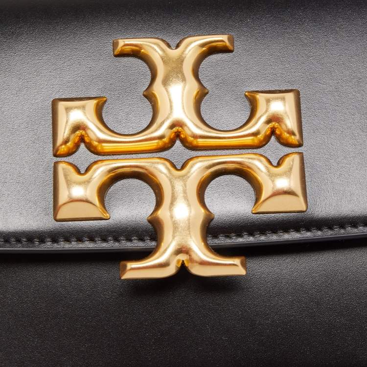 Pre Owned Tory Burch Black Leather Small Convertible Eleanor Shoulder Bag 