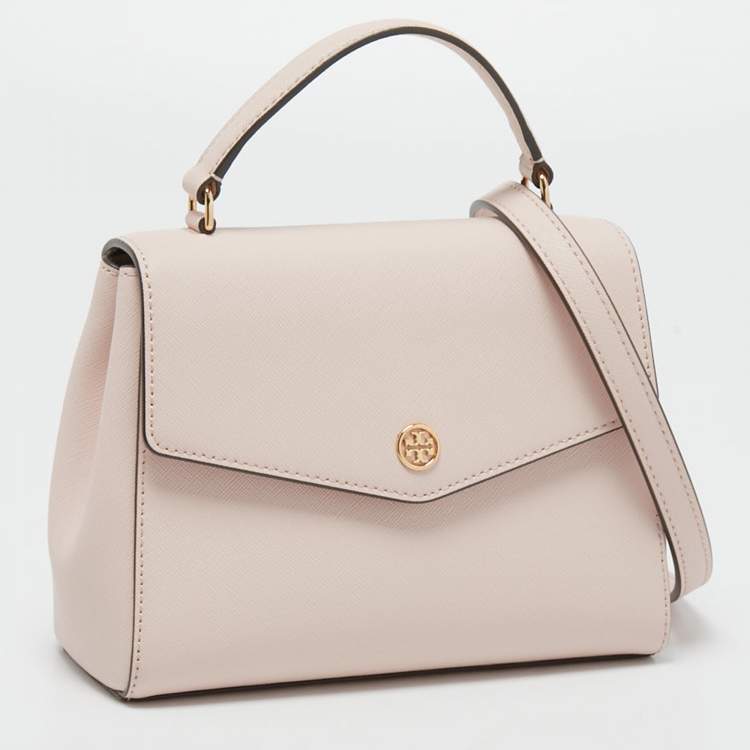 Pre Owned Tory Burch Pink Saffiano Leather Small Robinson Top Handle Bag