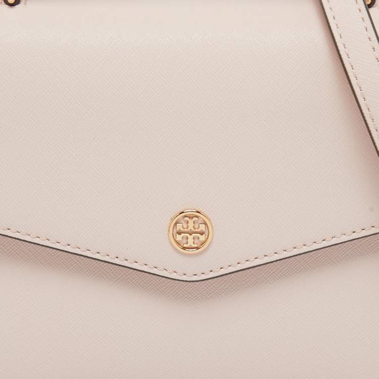 Pre Owned Tory Burch Pink Saffiano Leather Small Robinson Top Handle Bag