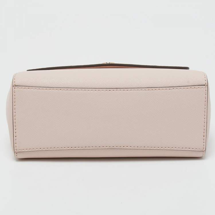 Pre Owned Tory Burch Pink Saffiano Leather Small Robinson Top Handle Bag