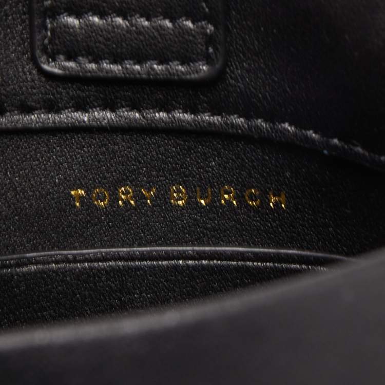 Pre Owned Tory Burch Black Leather Mini Ella Bio Tote