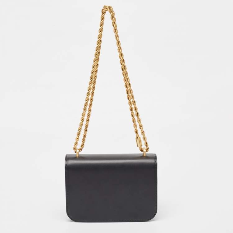 Pre Owned Tory Burch Black Leather Small Convertible Eleanor Shoulder Bag 