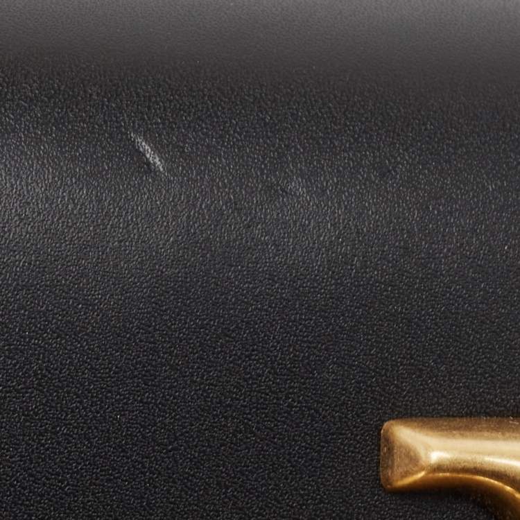 Pre Owned Tory Burch Black Leather Small Convertible Eleanor Shoulder Bag 