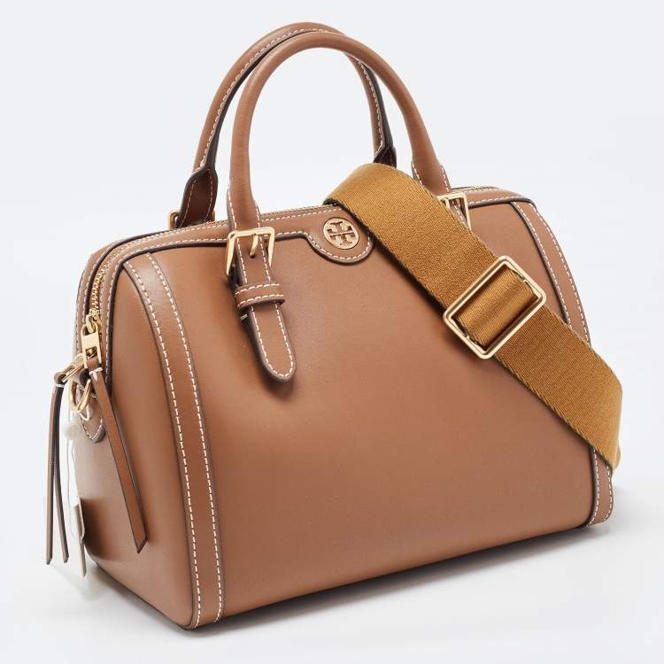 مملوكة مسبقًا Tory Burch Brown Leather Barrel Bag 