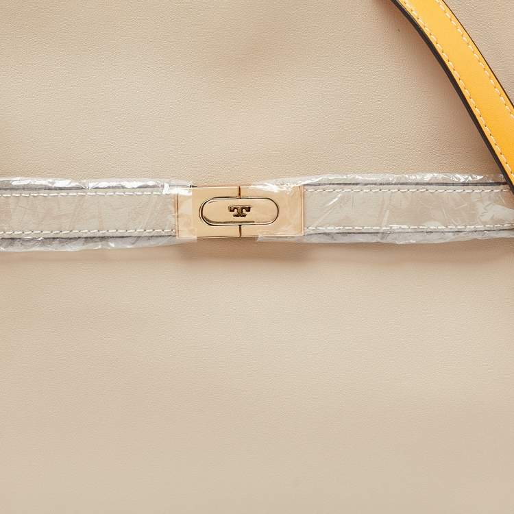 Pre Owned Tory Burch Multicolor Leather and Suede Small Lee Radziwill Whipstitch Lee Radziwill Top Hande Bag