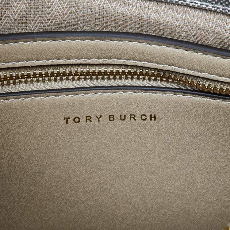 Pre Owned Tory Burch Multicolor Leather and Suede Small Lee Radziwill Whipstitch Lee Radziwill Top Hande Bag