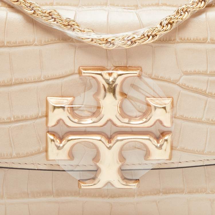 مملوكة مسبقًا Tory Burch Beige Embossed Leather Small Eleanor Crossbody Bag