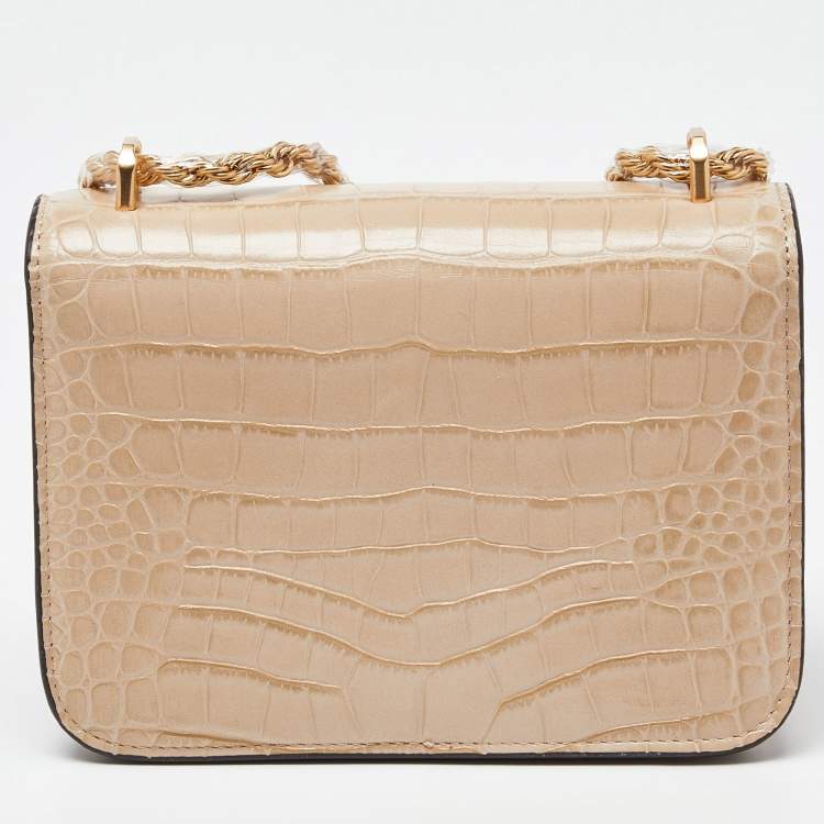 مملوكة مسبقًا Tory Burch Beige Embossed Leather Small Eleanor Crossbody Bag