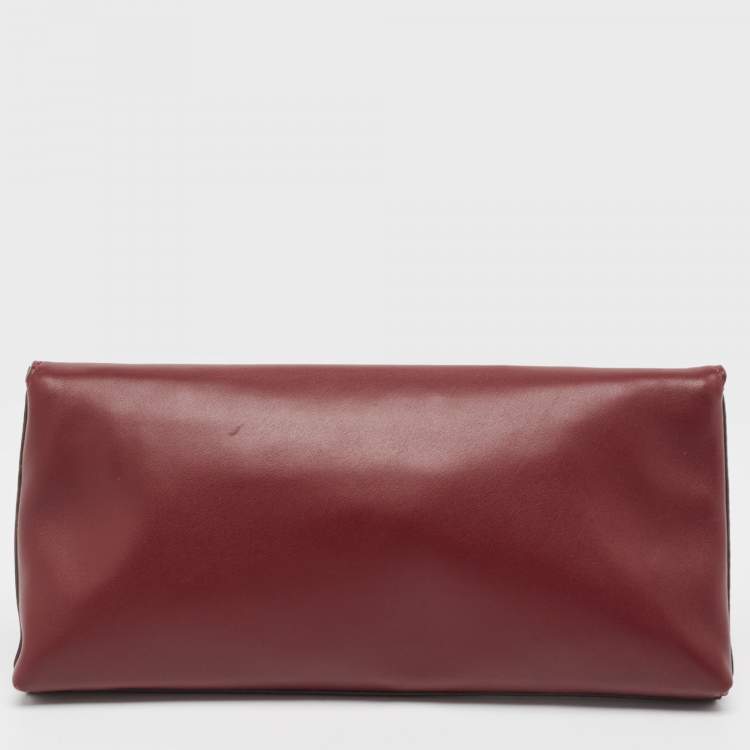 مملوكة مسبقًا Tory Burch Burgundy Leather Miller Clutch