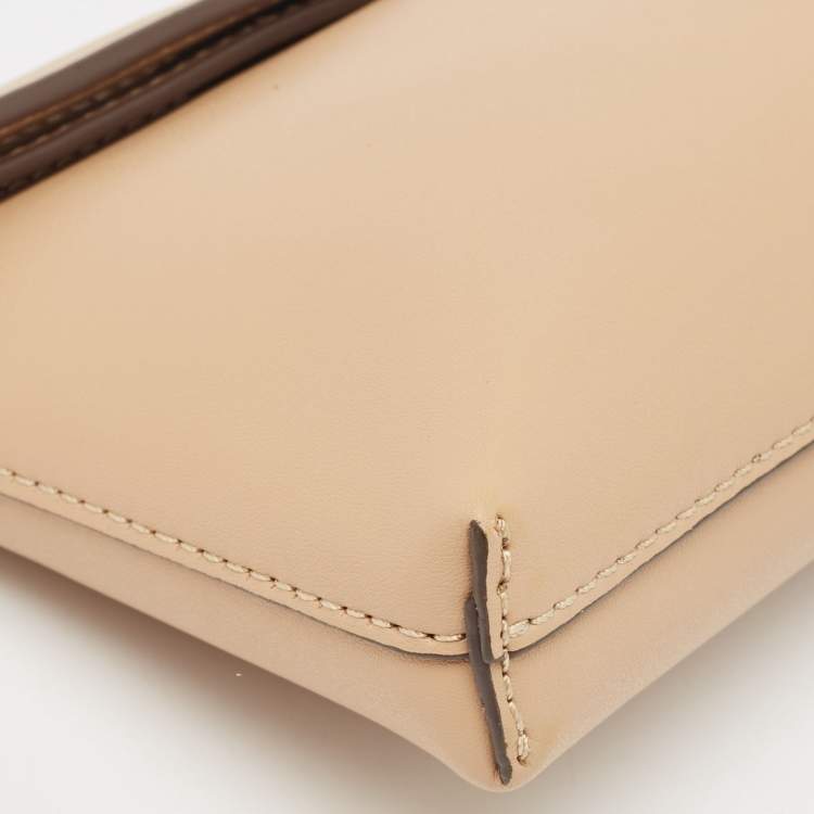 Pre Owned Tory Burch Beige Leather Miller Clutch