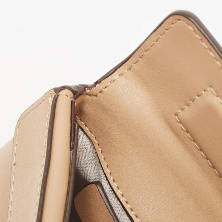 Pre Owned Tory Burch Beige Leather Miller Clutch