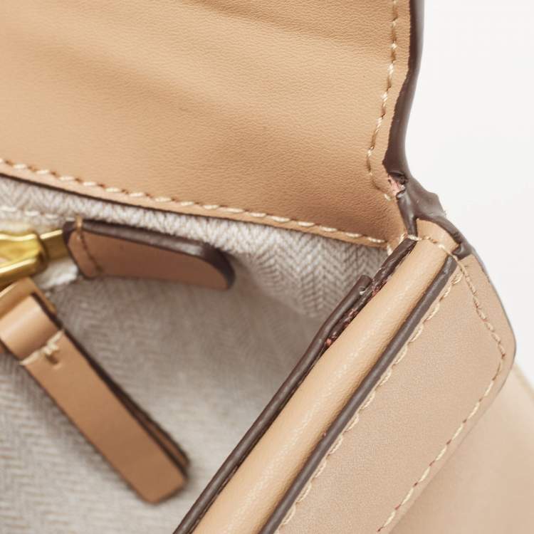 Pre Owned Tory Burch Beige Leather Miller Clutch