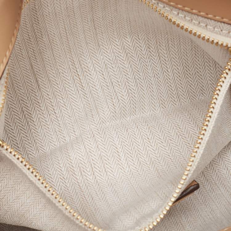Pre Owned Tory Burch Beige Leather Miller Clutch