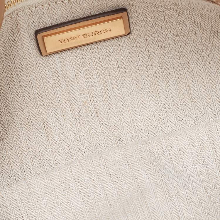 Pre Owned Tory Burch Beige Leather Miller Clutch