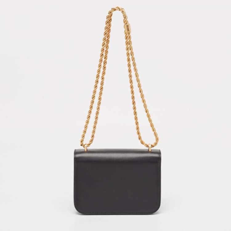 Pre Owned Tory Burch Black Leather Small Convertible Eleanor Shoulder Bag