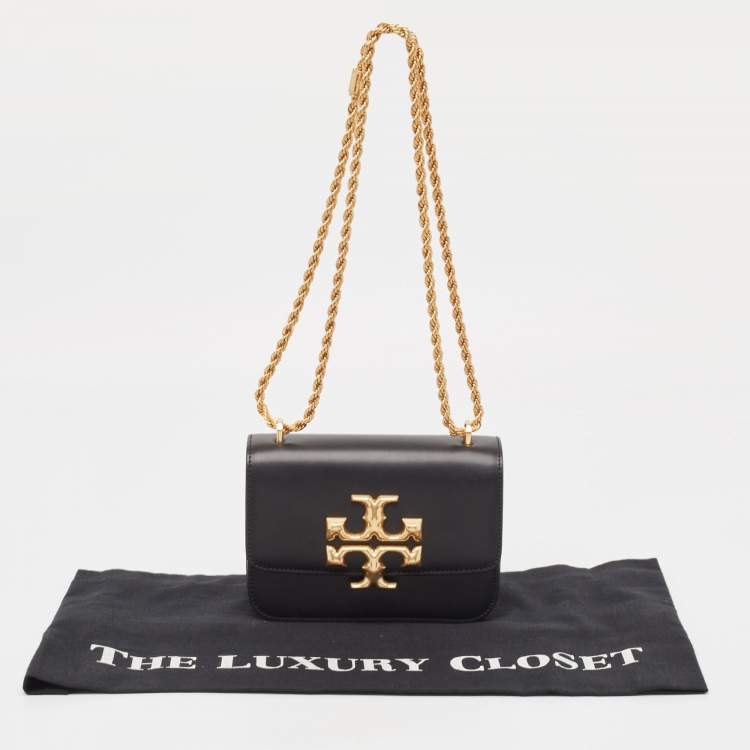 Pre Owned Tory Burch Black Leather Small Convertible Eleanor Shoulder Bag