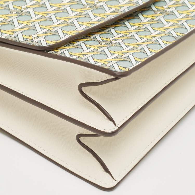 Pre Owned Tory Burch Multicolor Leather Printed Robinson Shoulder Bag