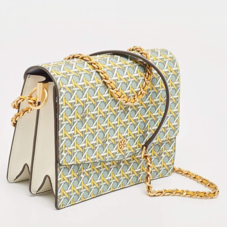 Pre Owned Tory Burch Multicolor Leather Printed Robinson Shoulder Bag