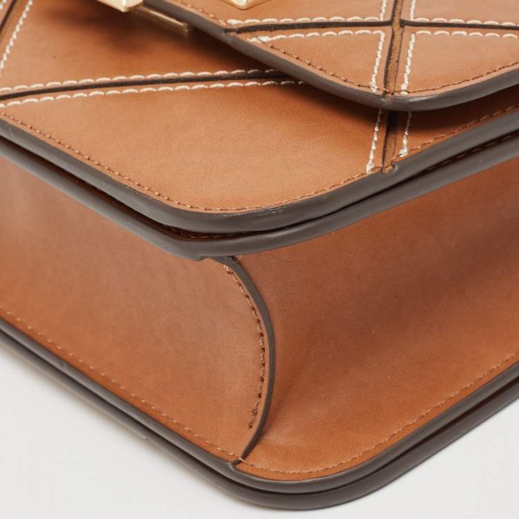 Pre Owned Tory Burch Brown Leather Small Eleanor Shoulder Bag