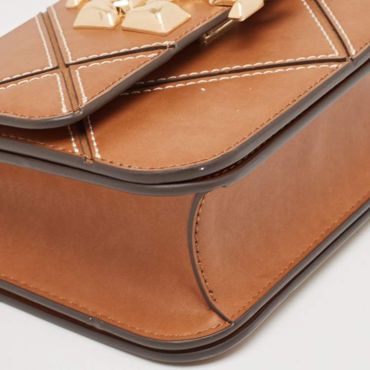 Pre Owned Tory Burch Brown Leather Small Eleanor Shoulder Bag