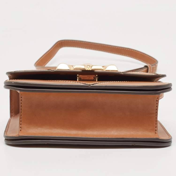 Pre Owned Tory Burch Brown Leather Small Eleanor Shoulder Bag