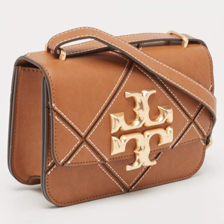 Pre Owned Tory Burch Brown Leather Small Eleanor Shoulder Bag