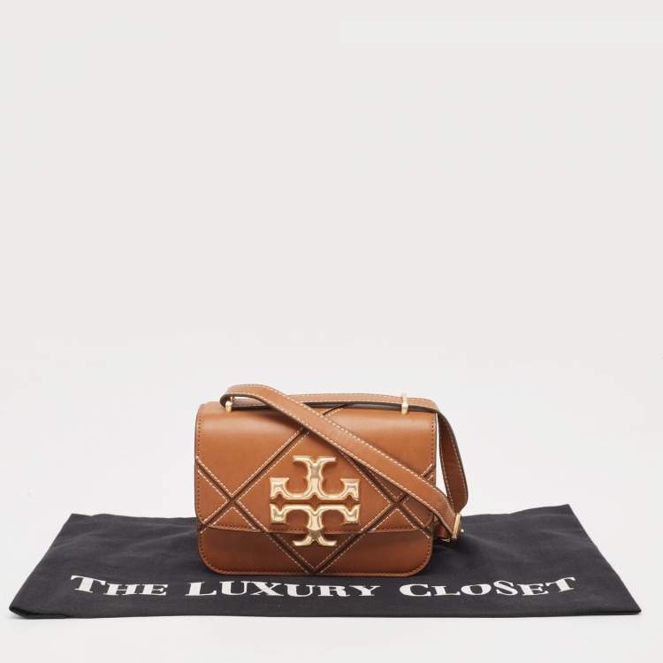 Pre Owned Tory Burch Brown Leather Small Eleanor Shoulder Bag