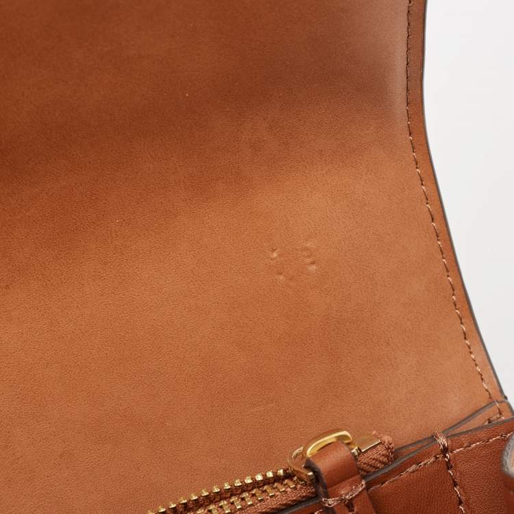 Pre Owned Tory Burch Brown Leather Small Eleanor Shoulder Bag