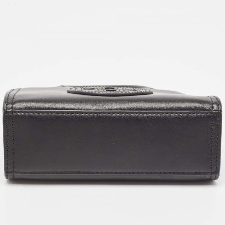 Pre Owned Tory Burch Black Faux Leather Mini Ella Bio Tote