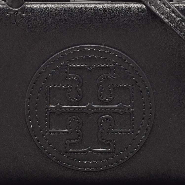 Pre Owned Tory Burch Black Faux Leather Mini Ella Bio Tote
