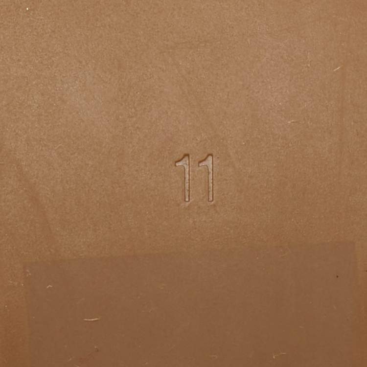 Pre Owned Tory Burch Gold Cutout Leather Roselle Espadrille Platform Sandals Size 41