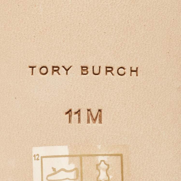 Pre Owned Tory Burch Size 41 White Brushed Leather Slingback Pumps