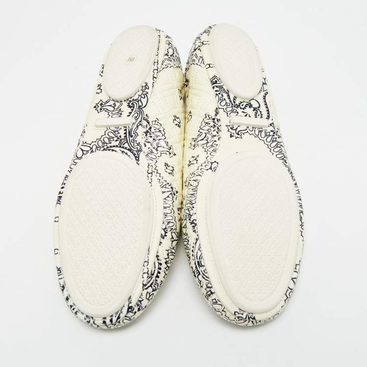 Pre Owned Tory Burch Minnie Size 39 Cream/Black Quilted Leather Ballet Flats