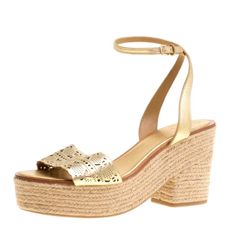 tory burch white and gold sandals