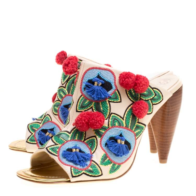 multicolor tory burch sandals