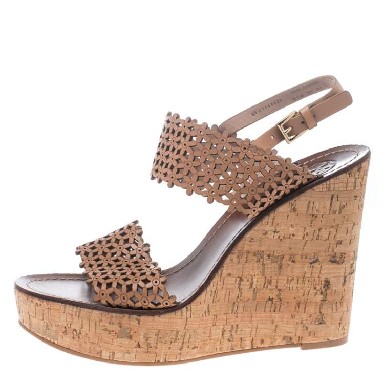Tory Burch Beige Perforated Leather 