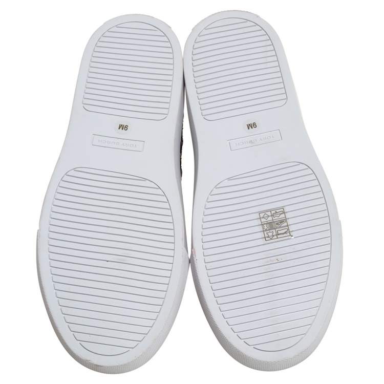 Pre Owned Tory Burch Blue Quilted Leather Marion Low Top Sneakers Size 39