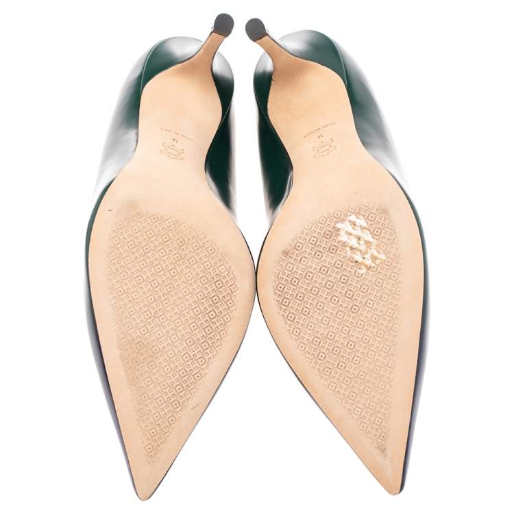 Pre Owned Tory Burch Green/Blue Ombre Leather Penelope Pumps Size 39