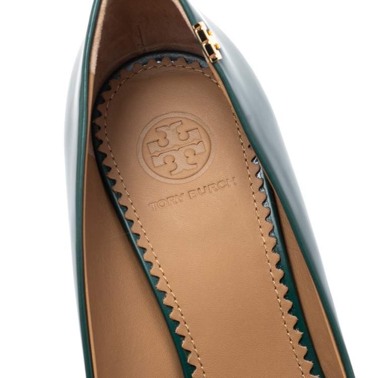 Pre Owned Tory Burch Green/Blue Ombre Leather Penelope Pumps Size 39