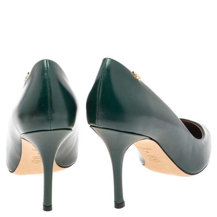 Pre Owned Tory Burch Green/Blue Ombre Leather Penelope Pumps Size 39