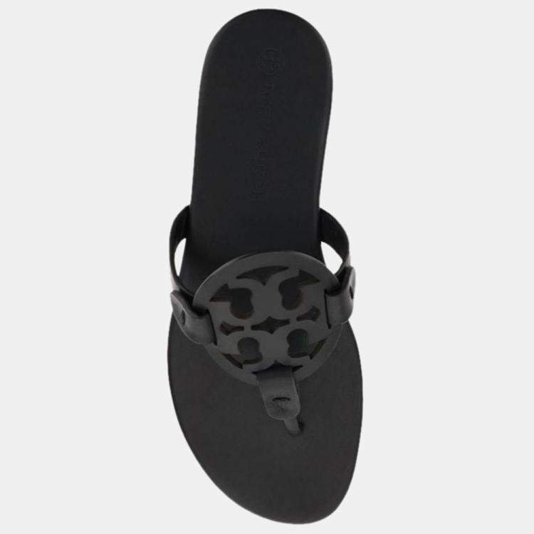 Tory Burch Black Leather Logo Miller Thong Sandals Size US 7 EU 37 Tory  Burch | TLC