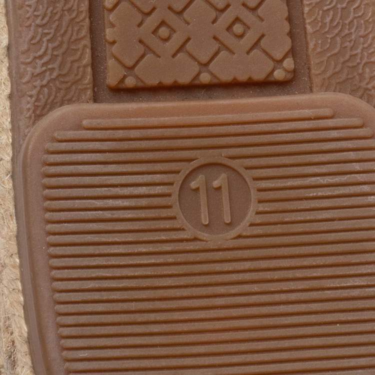 Pre Owned Tory Burch Blue Denim Shaw Espadrille Wedge Sandals Size 41.5