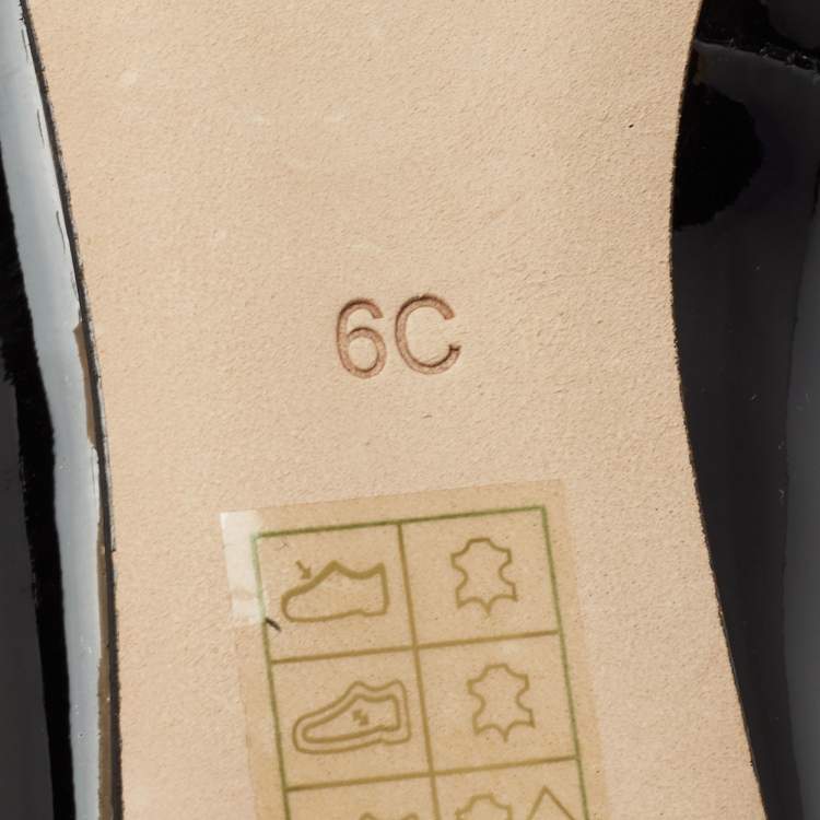 Pre Owned Tory Burch Black Patent Leather Gigi Rounded Toe Pump Size 36
