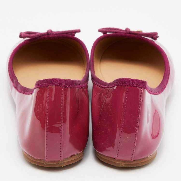 Pre Owned Tory Burch Pink Patent Leather Chelsea Ballet Flats Size 41