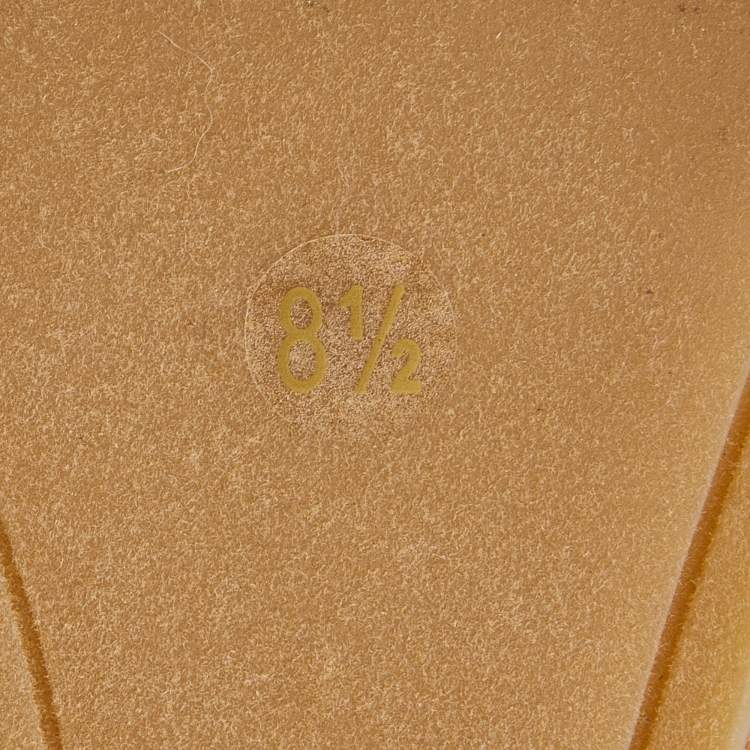 Pre Owned Tory Burch Beige/Black Canvas and Leather Wedge Pumps Size 39