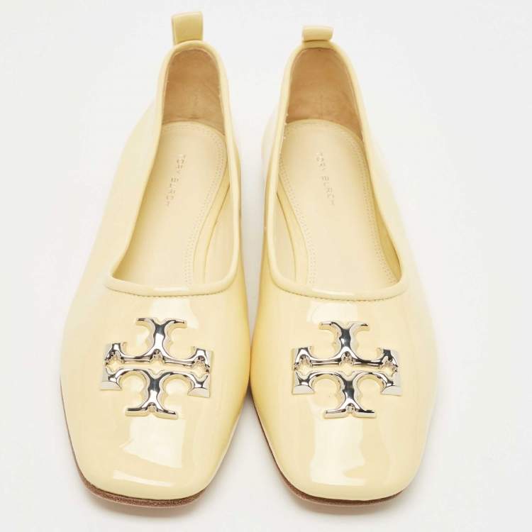 Pre Owned Tory Burch Yellow Patent Leather Eleanor Ballet Flats Size 39