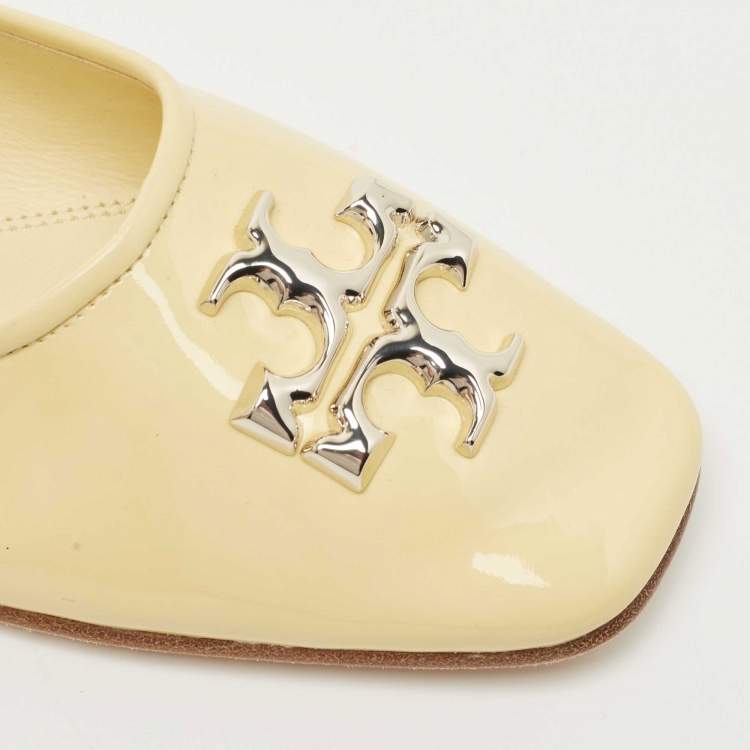 Pre Owned Tory Burch Yellow Patent Leather Eleanor Ballet Flats Size 39