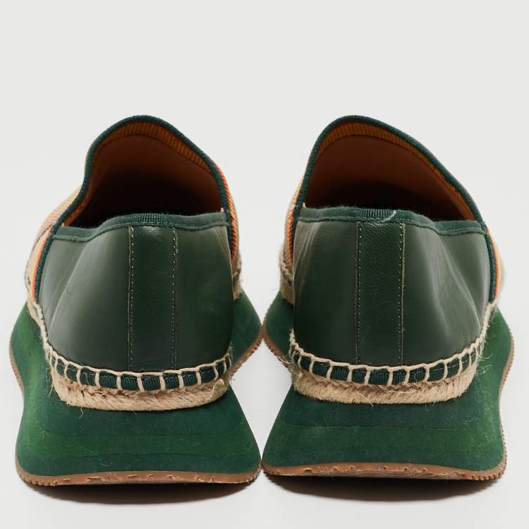 مملوكة مسبقًا Tory Burch Multicolor Printed Knit Fabric and Leather Daisy Slip On Sneakers Size 38